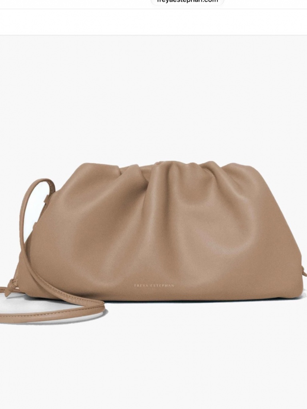 FREYA ESTEPHAN 100% Leather Pouch Bag | Clutch Shoulder Crossbody | Beige
